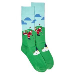 5/$15 Men’s Golfing Santa Cotton Crew Socks - Golf